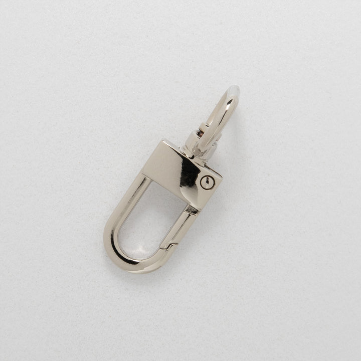 Nickel dog clip on white background