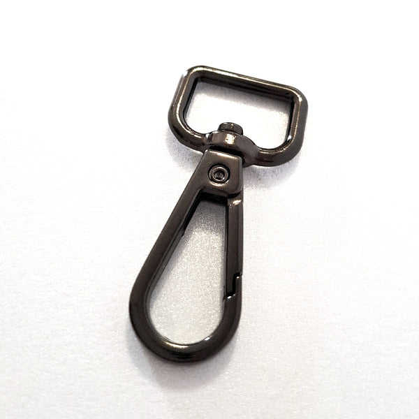 16.5mm gun metal dog clip on white background