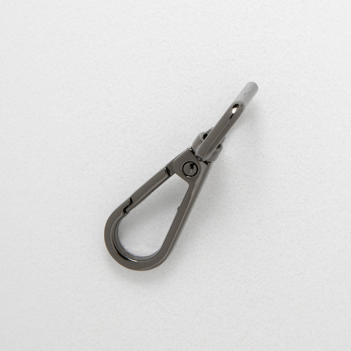 16.5mm gun metal dog clip on white background