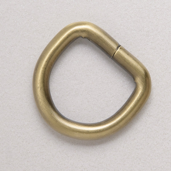 20mm unwelded antique brass d-ring