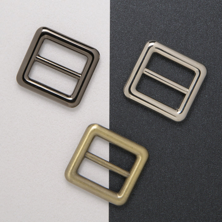 3 adjustable sliders 19mm in nickel, gun metal and antique brass