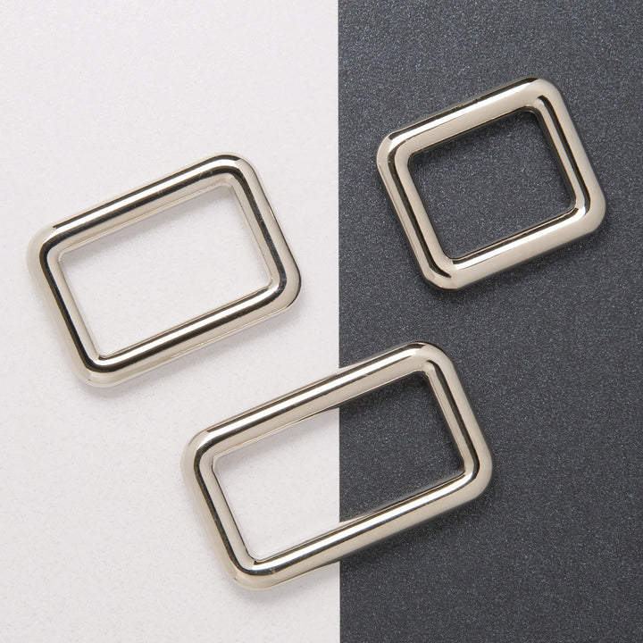 3 x nickel square rings in 20mm, 25mm and 32mm