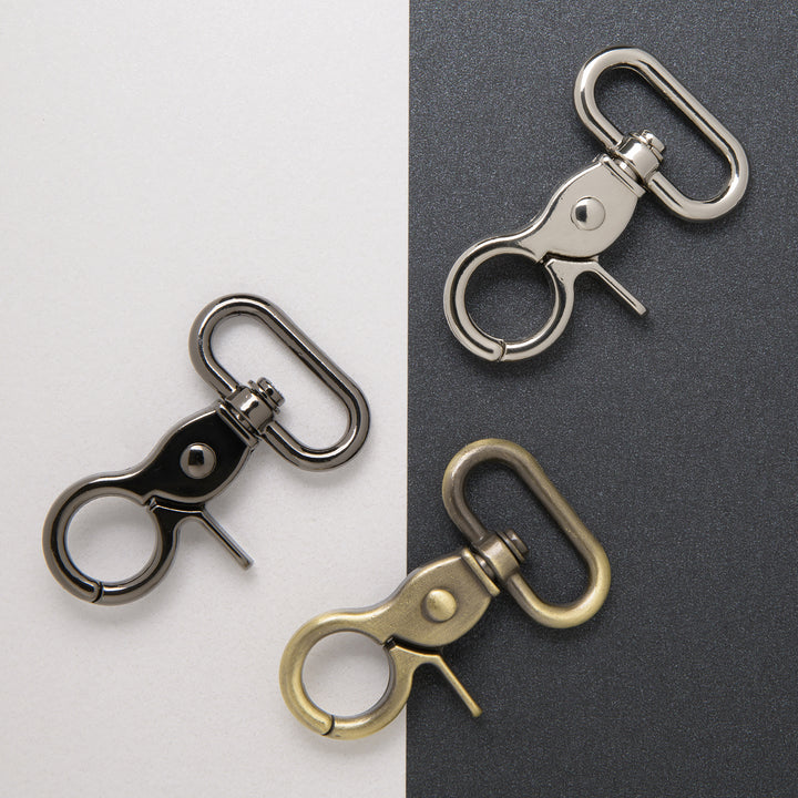 25mm trigger hooks, nickel, gun metal and antique brass