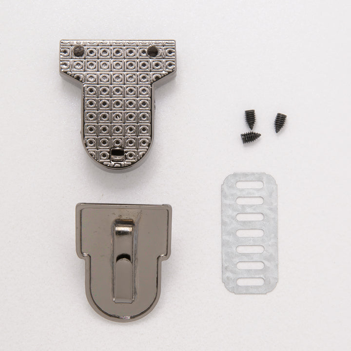 28.5mm nickel tuck lock with backing plate and screws