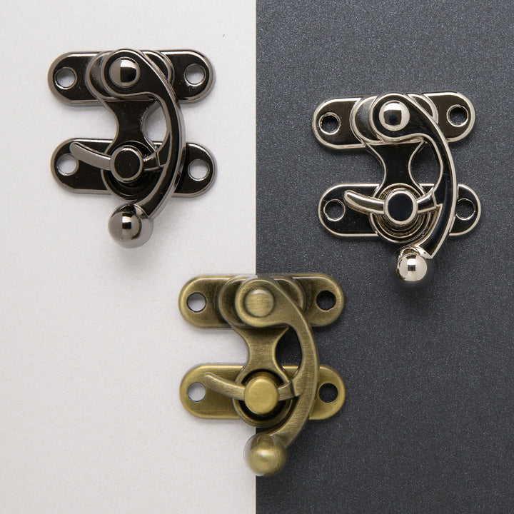 37.5mm swivel locks in nickel, gun metal and antique brass